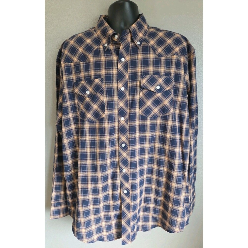 NWT CB COWBOY UP Men’s XL Plaid Western Shirt LS Button Down Classic Fit Country